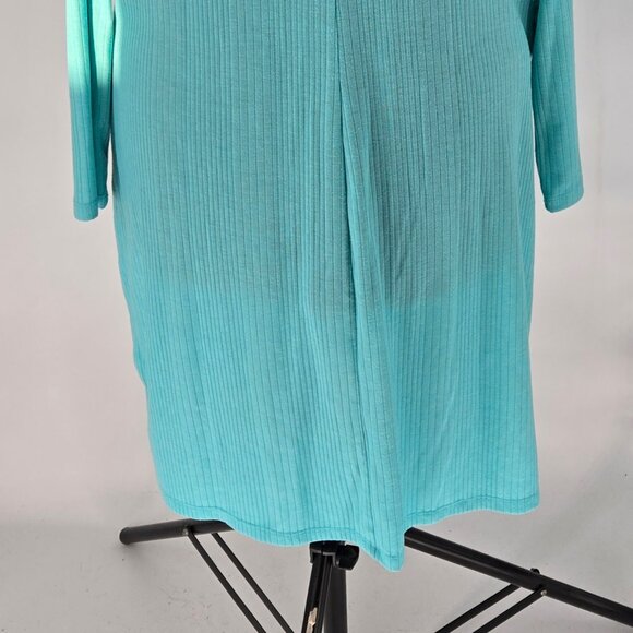 616-39 Lane Bryant teal long sweater cover-up size 14/16 - Picture 7 of 11
